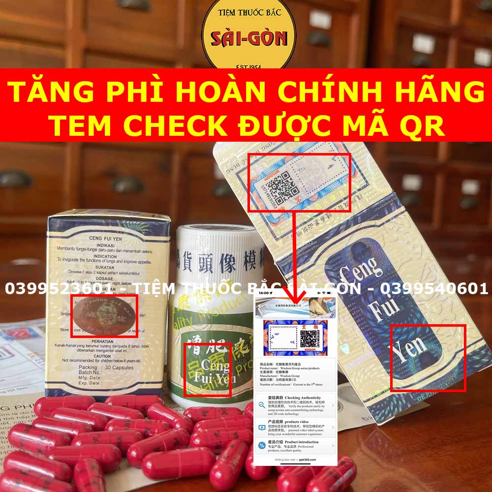 Tăng Phì Bổ Hoàn Ceng.Fui.Yen 30 viên [CHÍNH HÃNG, TEM QR THẬT CHECK ĐƯỢC MÃ, DATE MỚI]