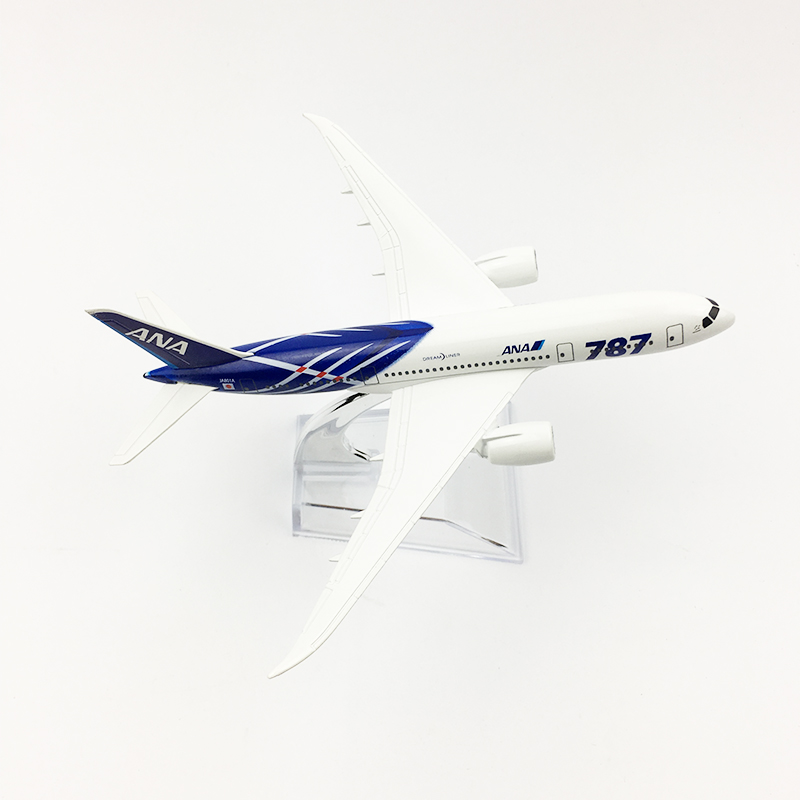 Mô hình máy bay ANA 787 16cm + đế trưng bày