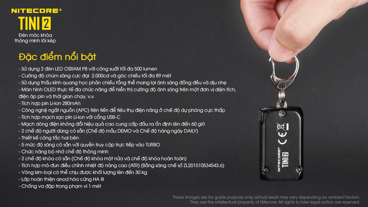 Đèn pin - Tini 2 - Nitecore - Đèn móc khóa thông minh