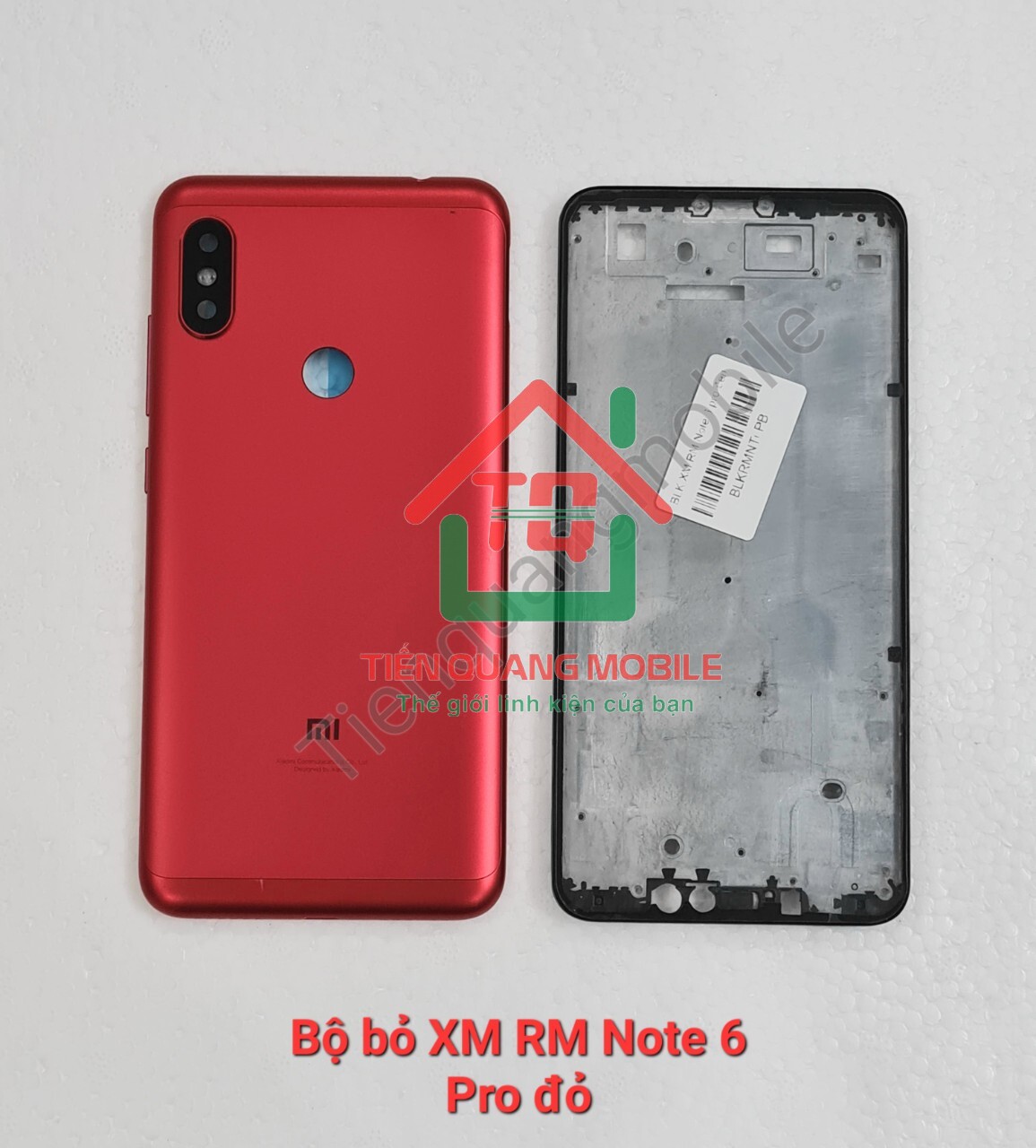 Bộ vỏ Xiaomi Redmi note 6/ Note 6 Pro  (Gồm lưng, sườn, xương, kính cam, nút bấm)