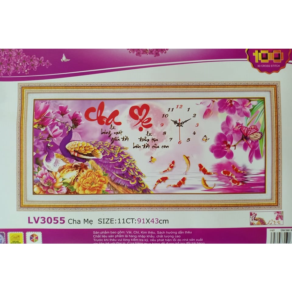 Tranh thêu chữ thập cha mẹ 222405