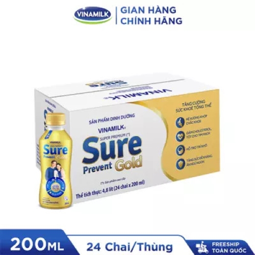 HSD T6-2023 COMBO 2 Thùng 48 Chai SBPS VINAMILK SURE PREVENT GOLD 200ML