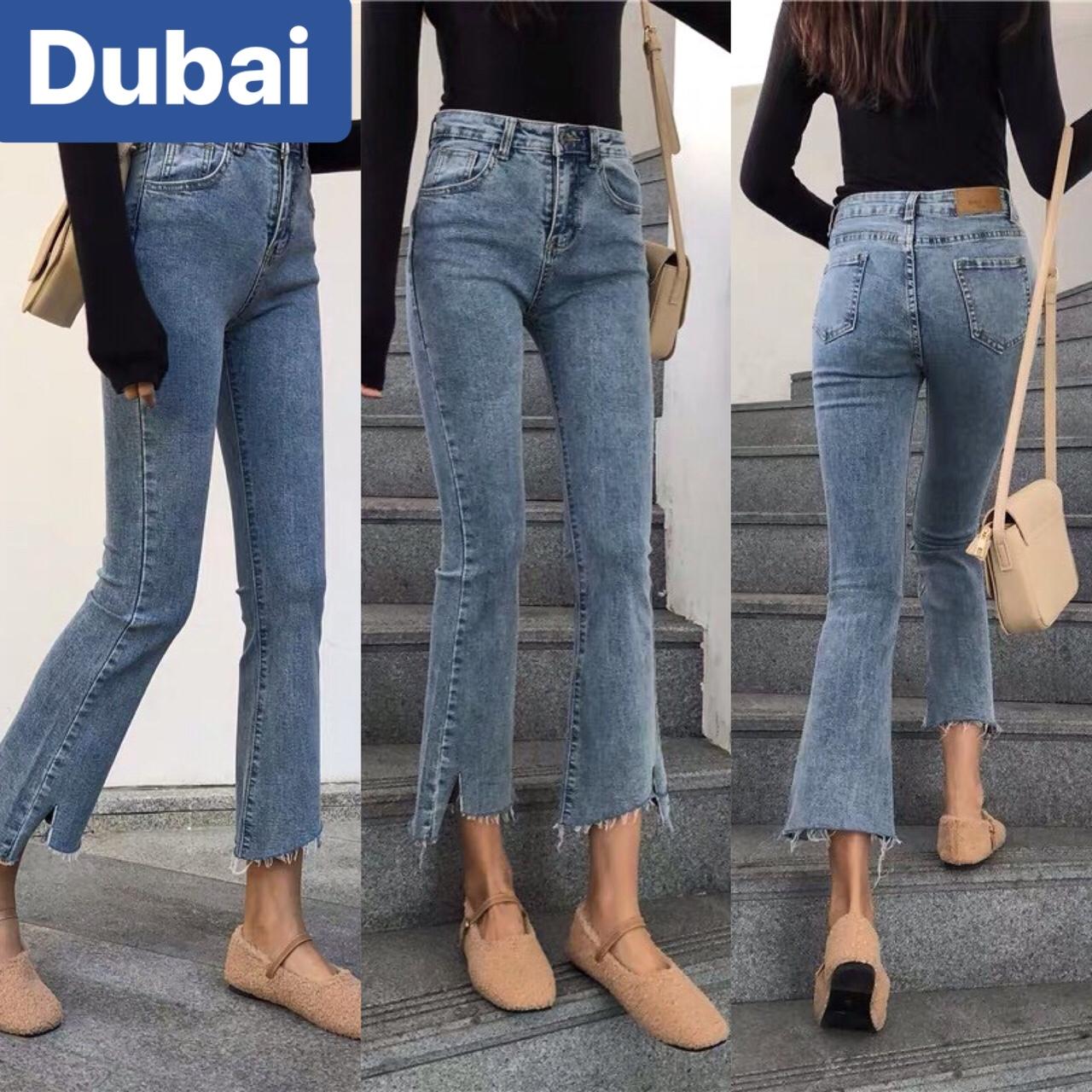 QUẦN JEAN NỮ ỐNG BASS LOE LƯNG CAO NÂNG MÔNG TREND HOT NHẤT  DB-532 CAO CẤP - DUBAI FASHION