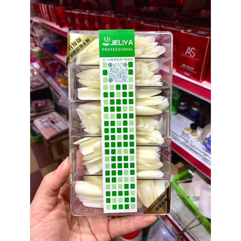 Hộp móng nhám phom nhọn dài đủ size 500 móng