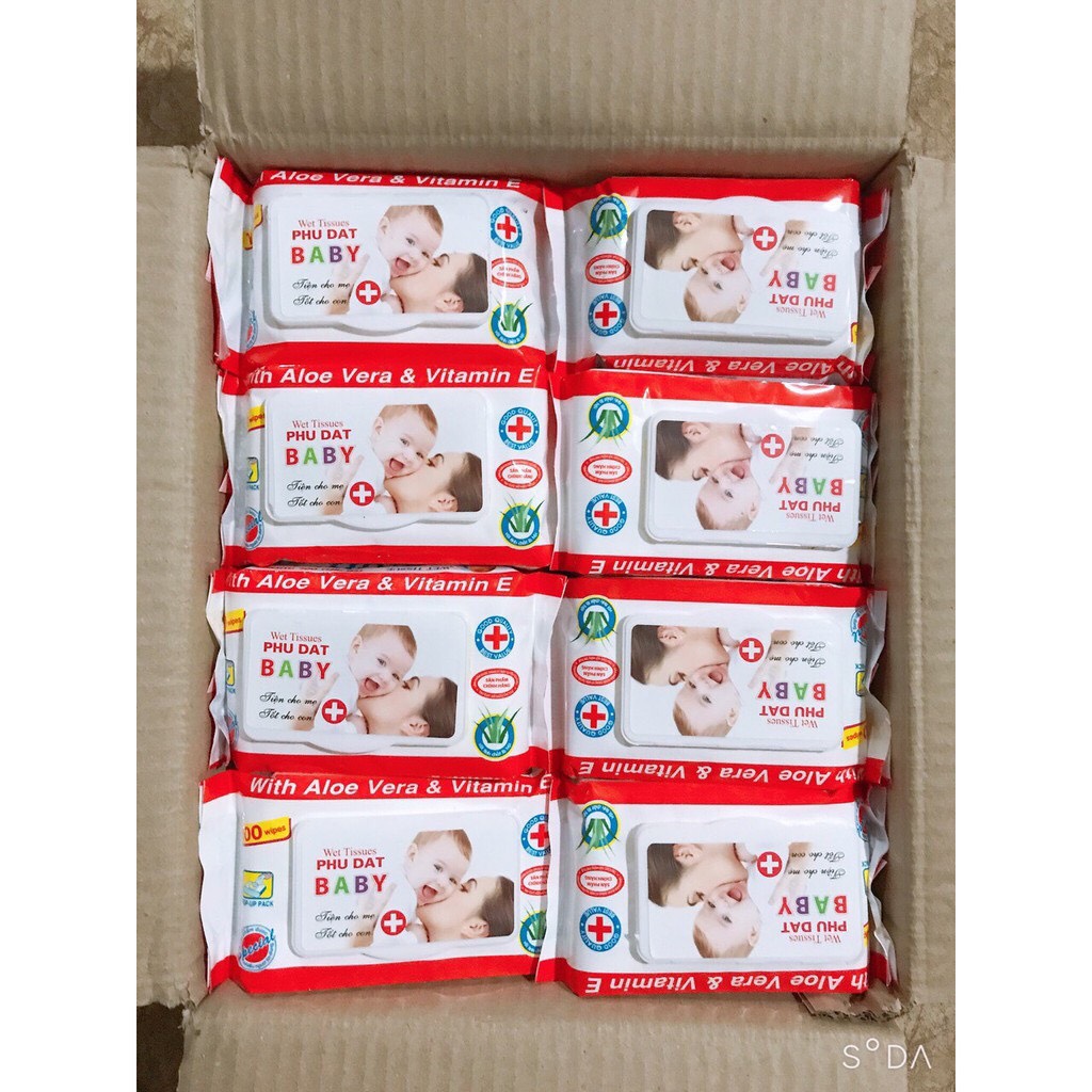 SỈ 1 THÙNG KHĂN / GIẤY ƯỚT BABY PHÚ ĐẠT (24 gói)