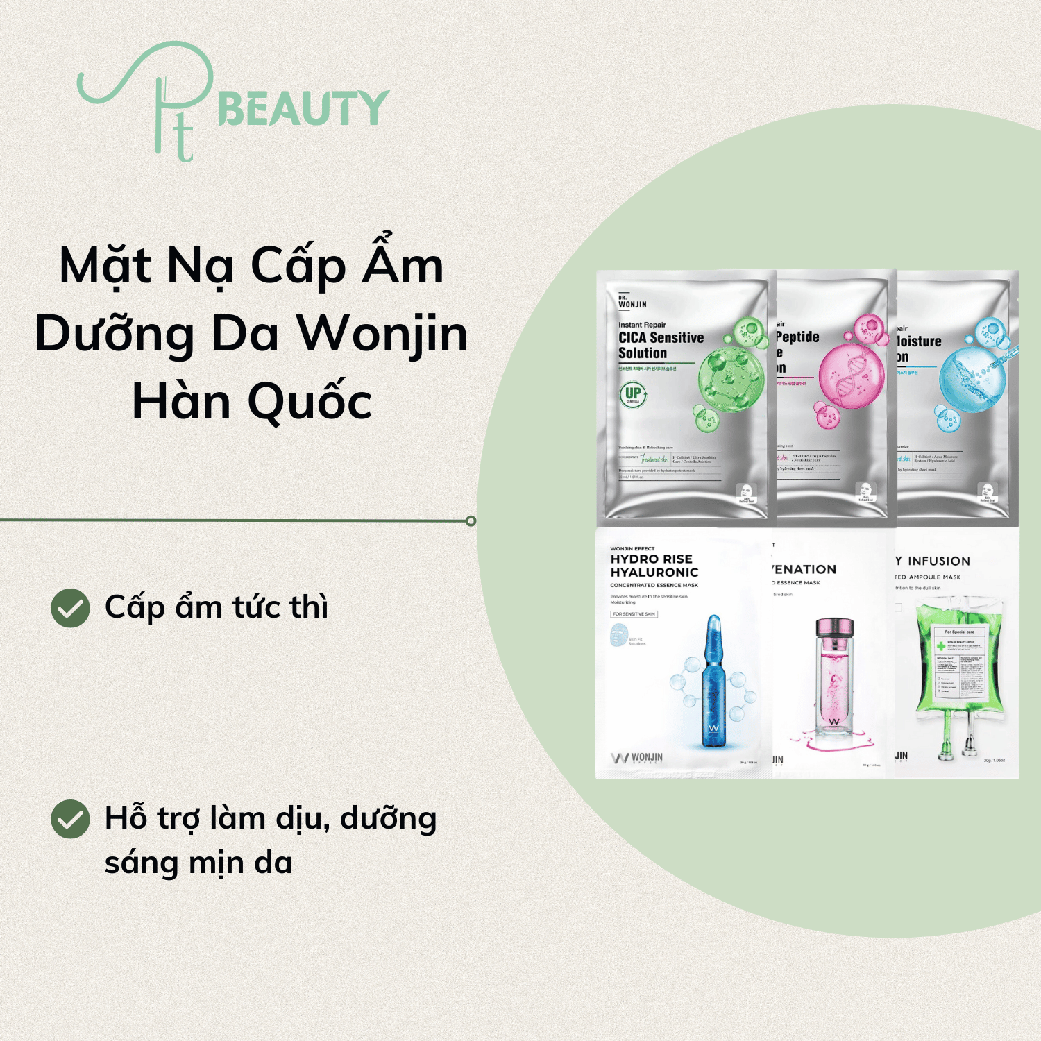 Mặt Nạ Wonjin Hàn Quốc Các Loại - Loại 10 Miếng