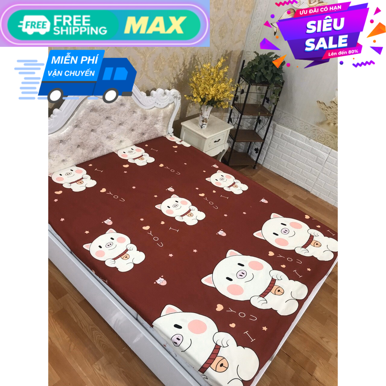 Ga Chống Thấm Cotton Cao Cấp Dành Cho Bé