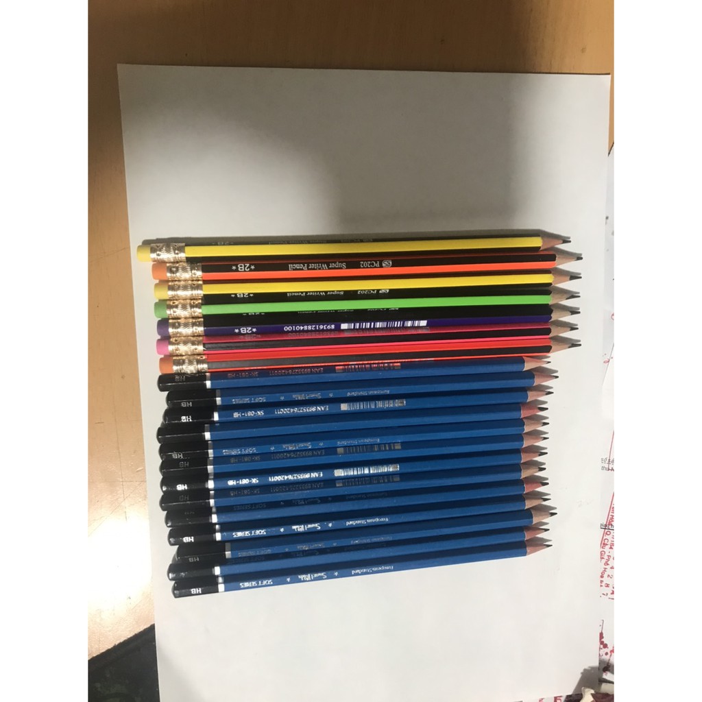 Bút chì gỗ có tẩy/gôm 2B pencil