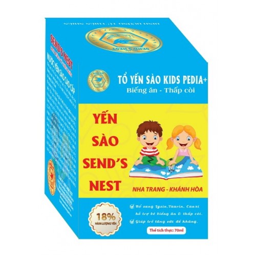 TỔ YẾN SÀO KIDS PEDIA+ SEND'S NEST CHO BÉ BIẾNG ĂN VÀ THẤP CÒI (18% YẾN TỔ)