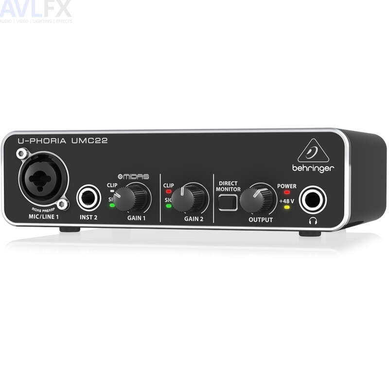 Sound card thu âm 48v Behringer Uphoria UMC22