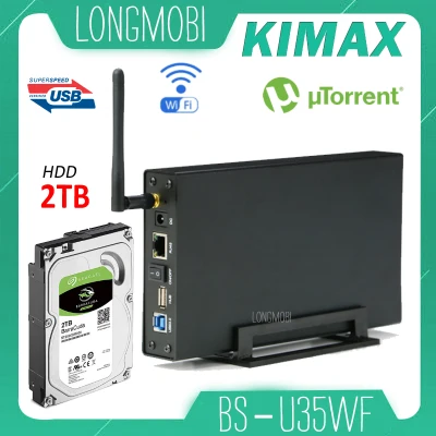 Kimax U35WF Ổ cứng mạng Nas Wifi, không cần Format HDD Download Torren, Tích Hợp AccessPoint Moden 2021