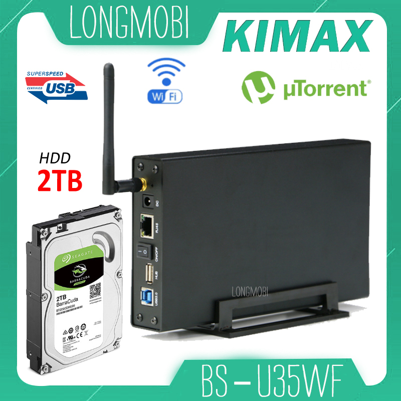Bảng giá Kimax U35WF Ổ cứng mạng Nas Wifi, không cần Format HDD Download Torren, Tích Hợp AccessPoint Moden 2021 Phong Vũ