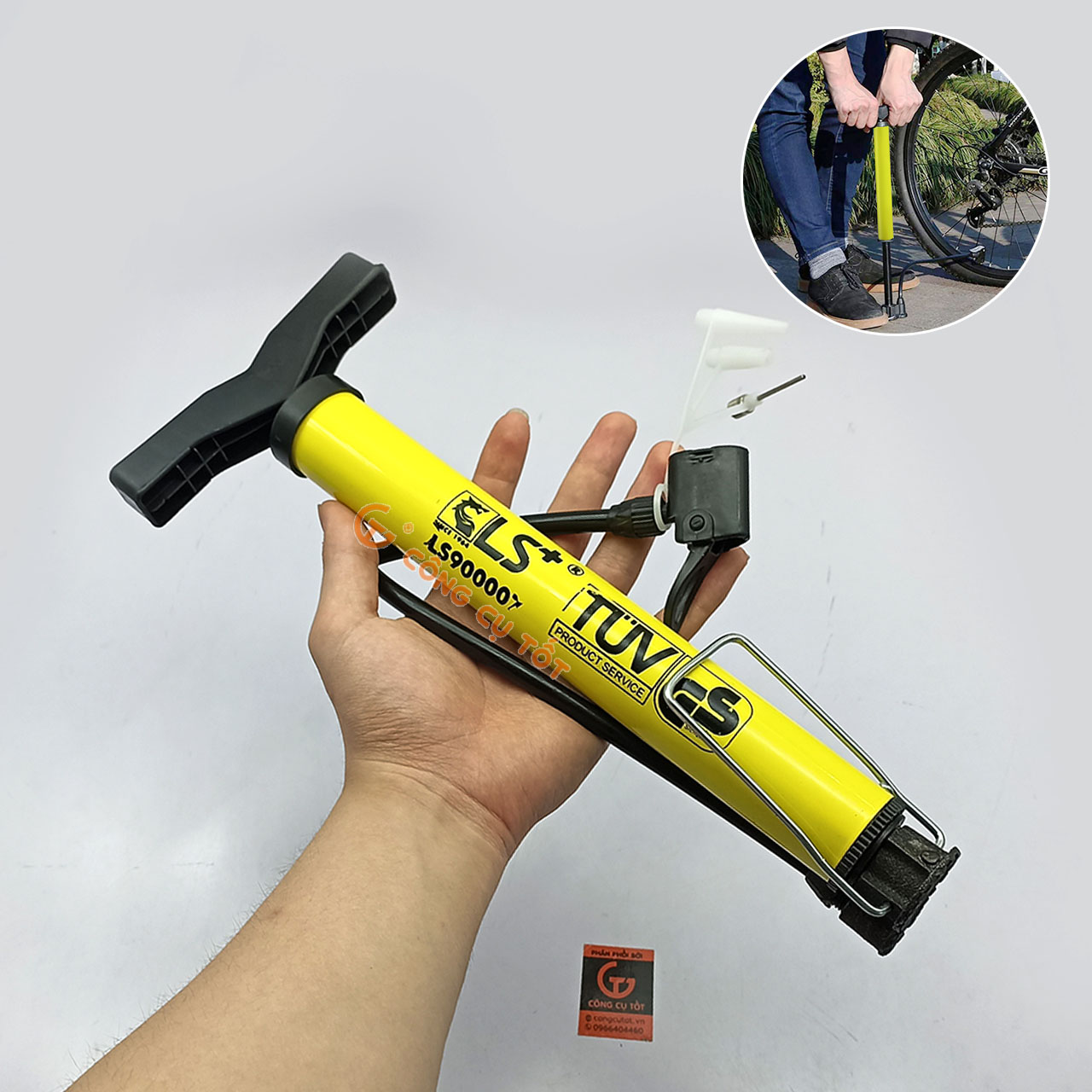 Bơm xe đạp, xe máy bằng tay hiệu LS+