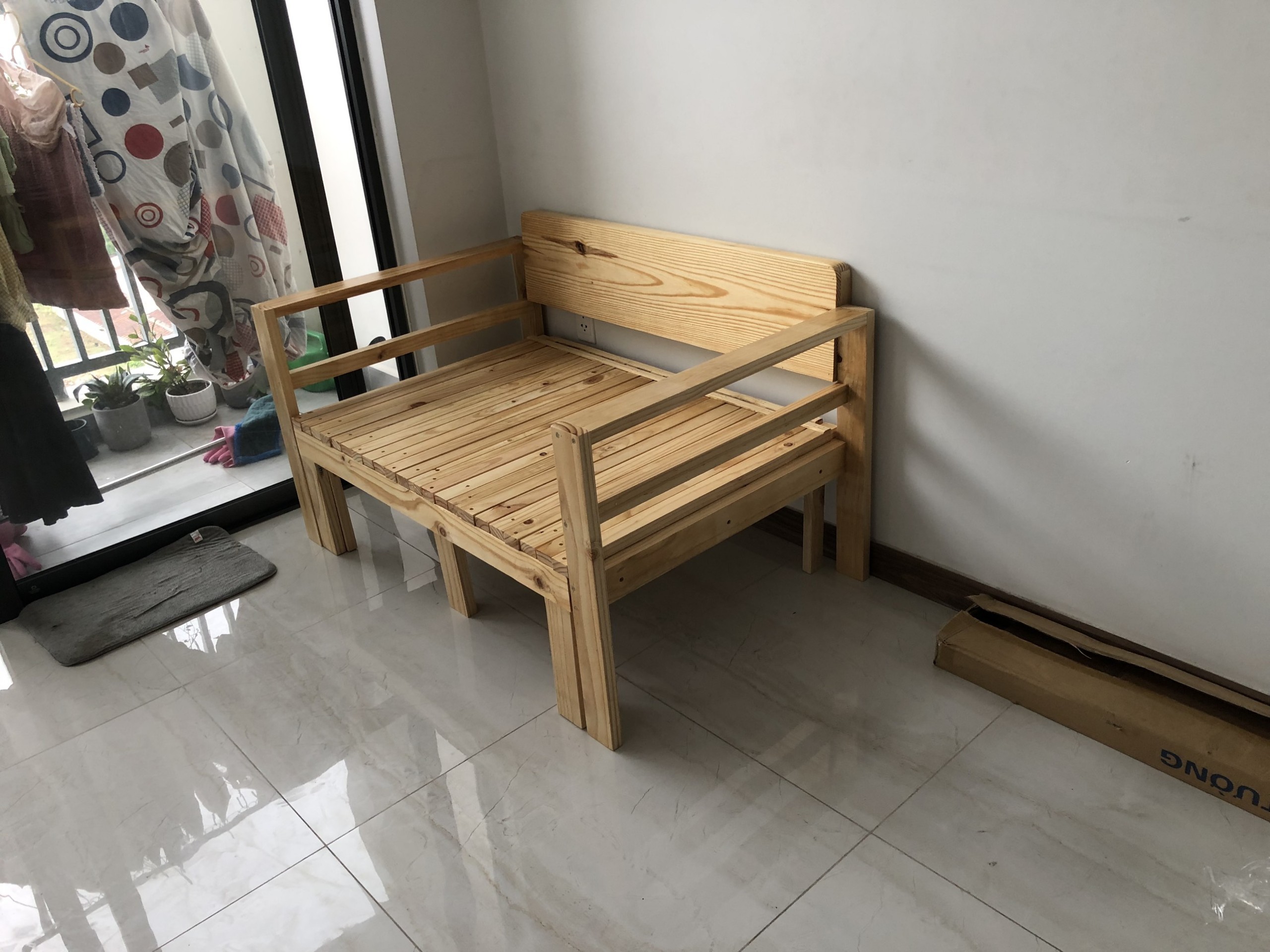 GHÊ SOFA GIƯỜNG GỖ TỰ NHIÊN 1MX2M
