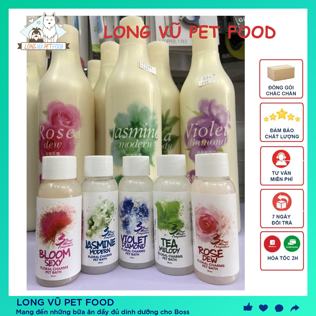 Sữa tắm cho chó, sữa tắm cho mèo hương nước hoa Joyce & Doll chai dùng thử 30ml - Long Vũ Pet Food