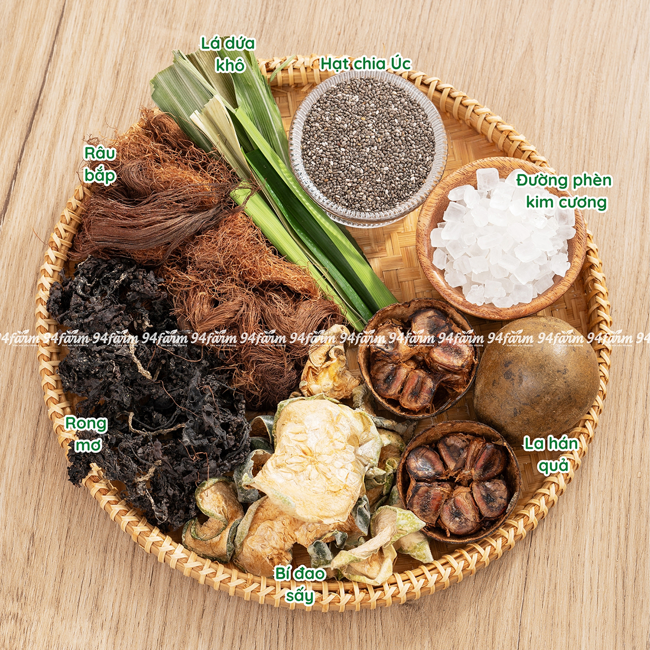 Sâm bí đao Hạt chia Sâm bông cúc Set nấu 4-6 Lít