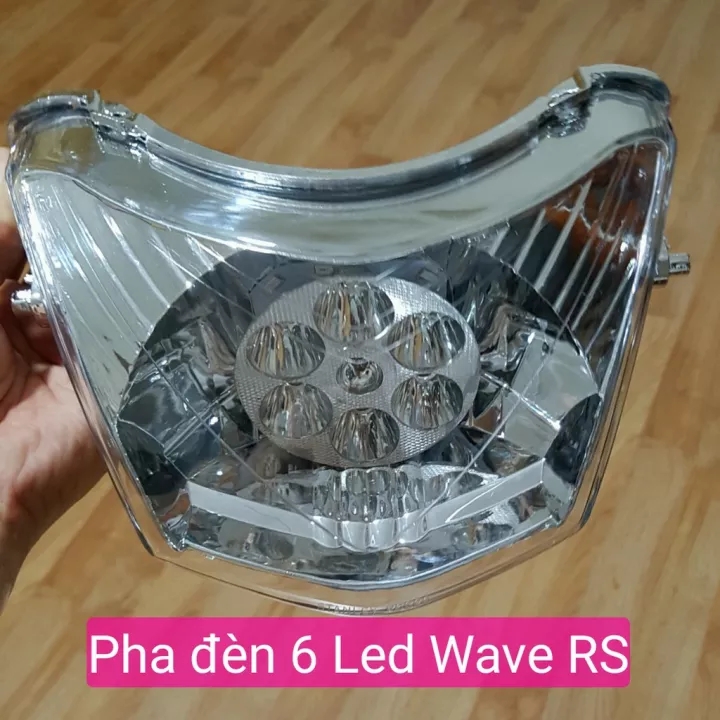 Đèn pha 6 Led lắp cho xe Wave Anpha, Cá, RS, S thái