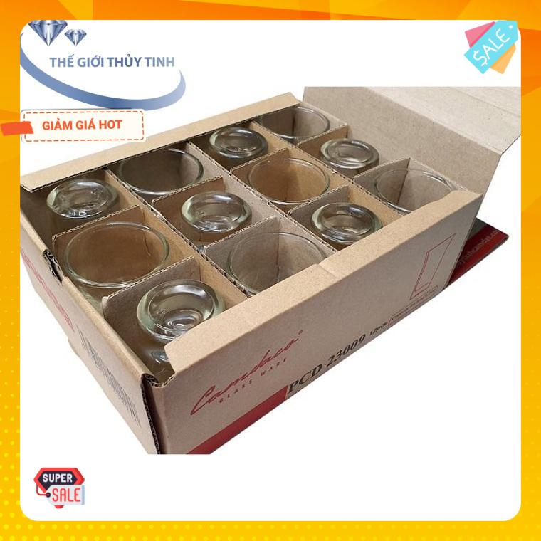 [HCM]Bộ 12 Ly Thủy Tinh Shot Cẩm Đạt 45ML