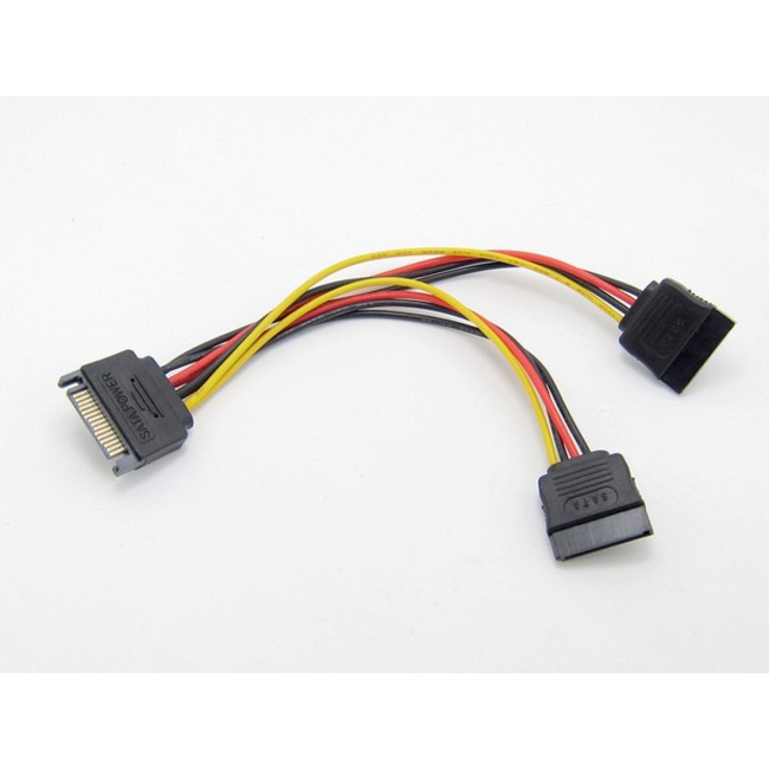 Cáp chia nguồn sata 1 thành 2 - dây nguồn sata 1 ra 2 cong bẻ góc trái 20cm - cáp nguồn sata chữ y cho hdd/ssd/dvd-r