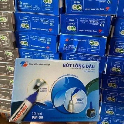 (Hộp 10 bút DẠ TO ) bút lông dầu THIÊN LONG PM09