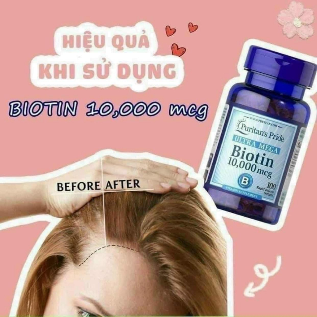 Viên Uống Hỗ Trợ Mọc Tóc Puritan's Pride Biotin 10000mcg