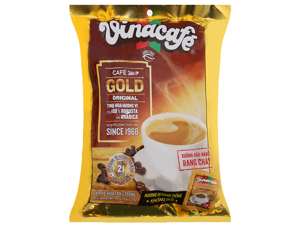 HCMCà phê sữa VinaCafé Gold Original bịch 480g gồm 24 gói