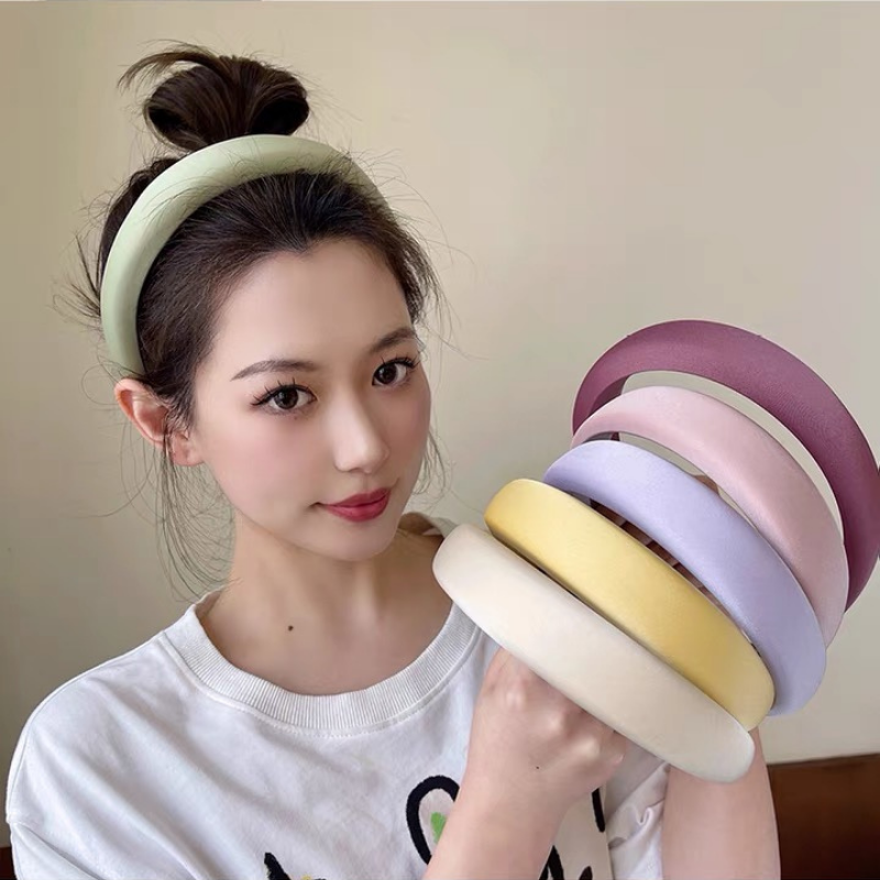 Băng Đô Cài Tóc Xốp Màu Pastel Kane, Bờm Tóc Xốp Lụa Satin Lưu Diệc Phi ôm hoa hottrend