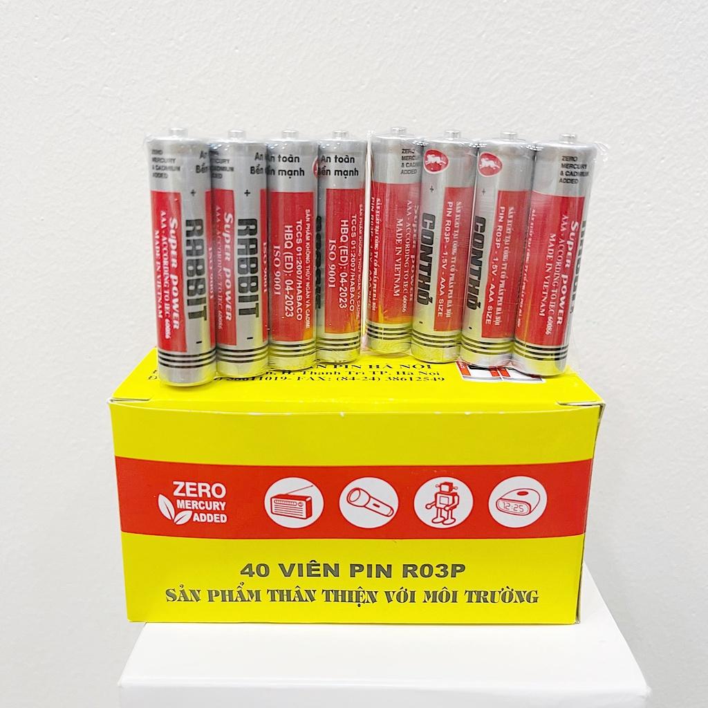 Pin Con thỏ AAA 40 viên (Một hộp pin đũa lắp cho điều khiển-Remote)