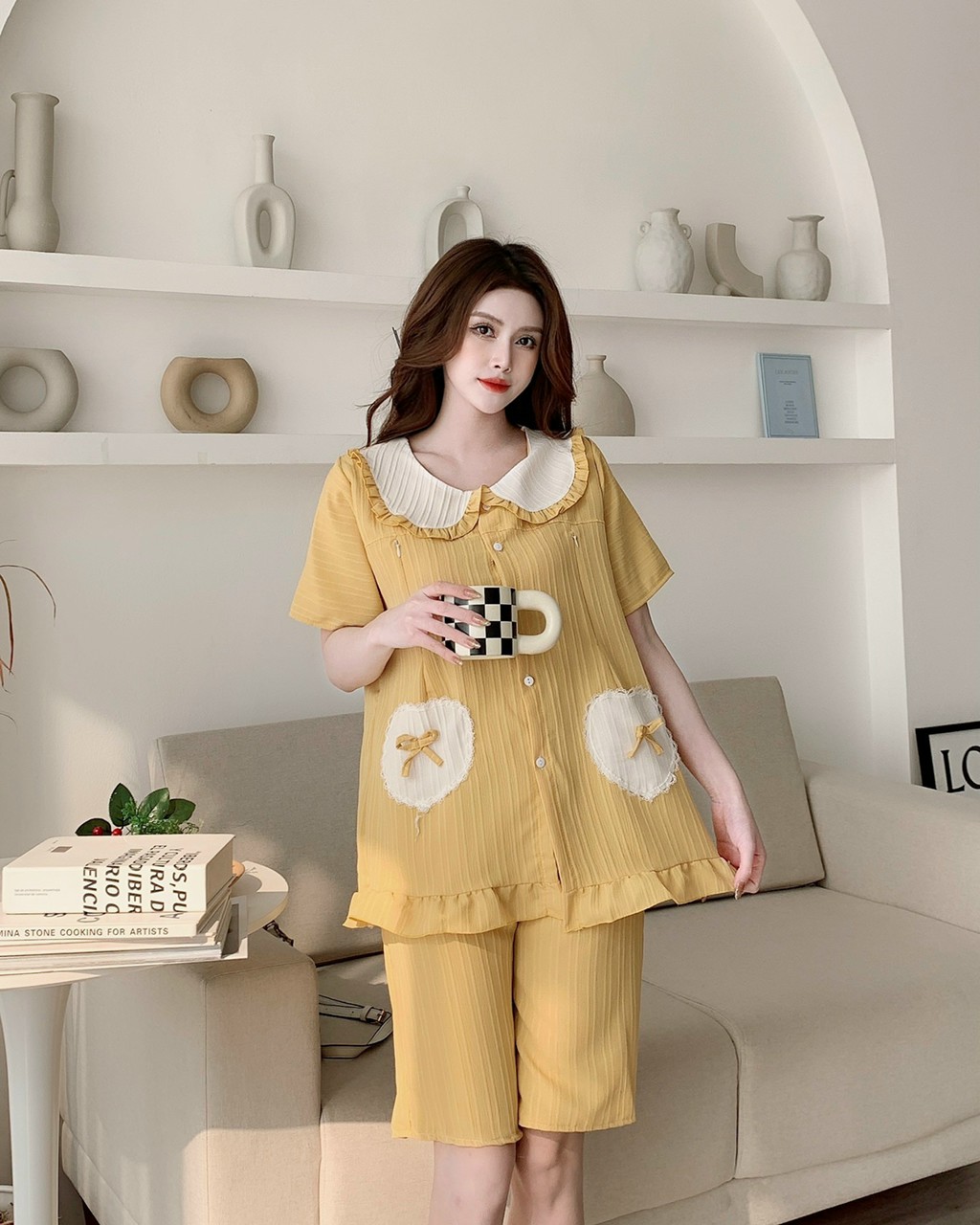Đồ Bộ bầu - sau sinh -( Lửng Bèo Tay-Quần ) cho con bú - chất liệu mềm - mịn - mát