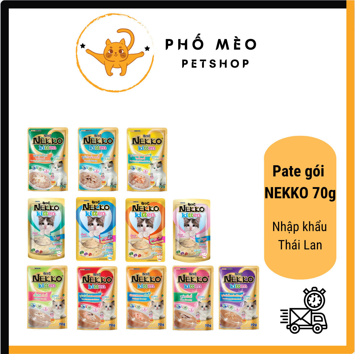 Pate Nekko Thái Lan cho mèo gói 70g