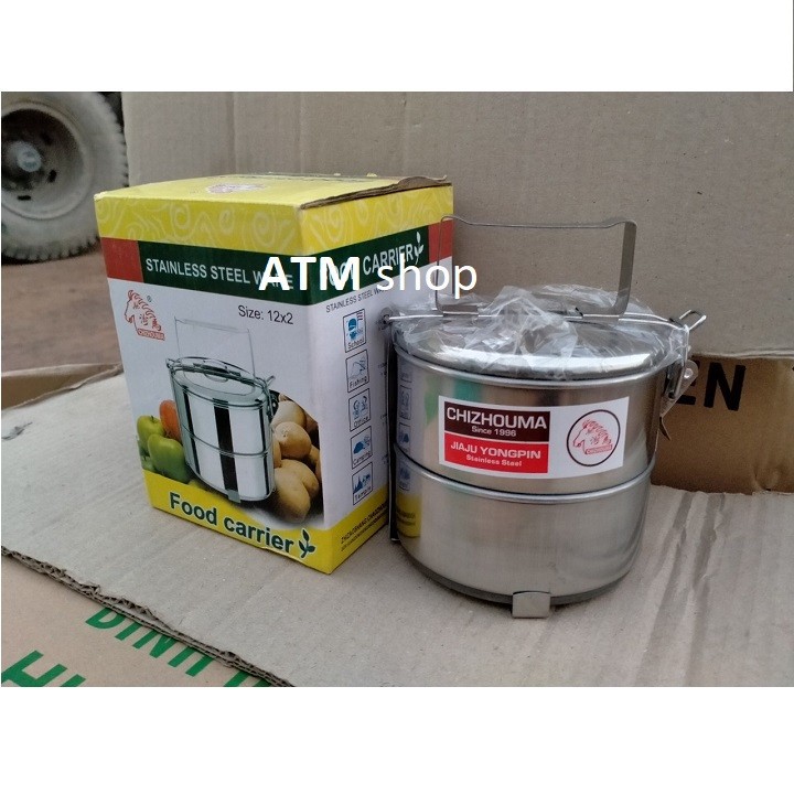 CÀ MÊN ĐỰNG CƠM 2 TẦNG INXO