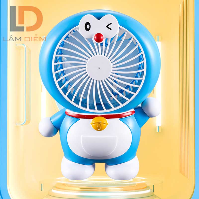 Quạt để bàn sạc usb 2 chế độ siêu mát đôrêmon kitty