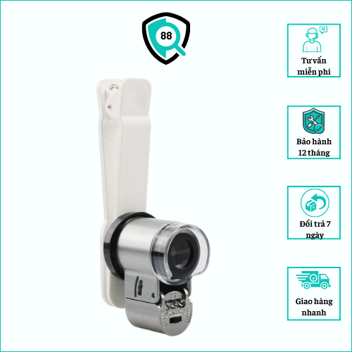 Kính lúp kẹp điện thoại độ phóng đại 65x thấu kính 2 lớp đem lại hình ảnh rõ nét, tầm nhìn rộng