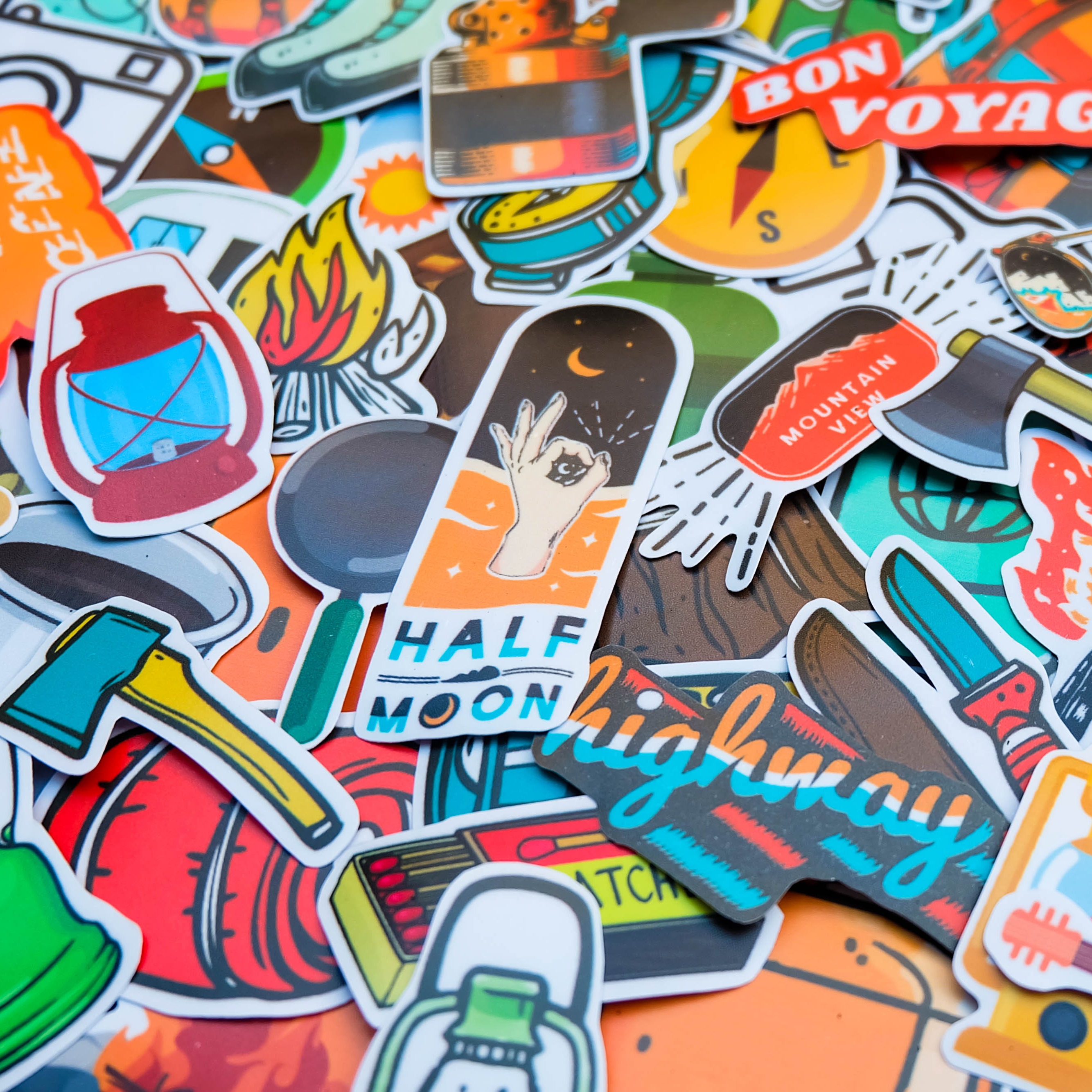 [HCM]Bộ hình dán trang trí không thấm nước chủ đề du lịch bụi Sticker pvc - phượt thủ