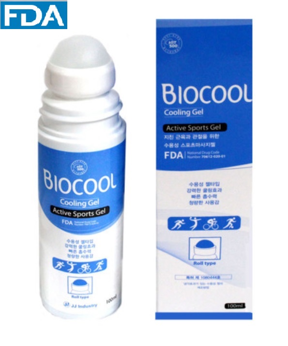 Thanh lăn giảm đau, nhức, mỏi BIOCOOL Hàn Quốc - Dạng Gel lạnh 100mL - Đạt chứng nhận FDA