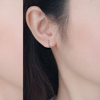 BASIC Circle Mini Hoop Silver Earrings