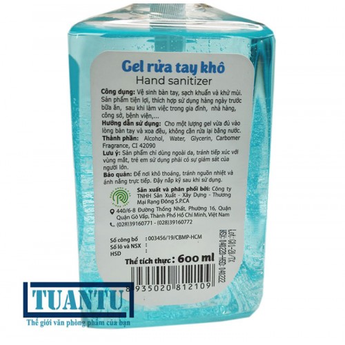 Gel rửa tay khô S.P.Ca 600ml