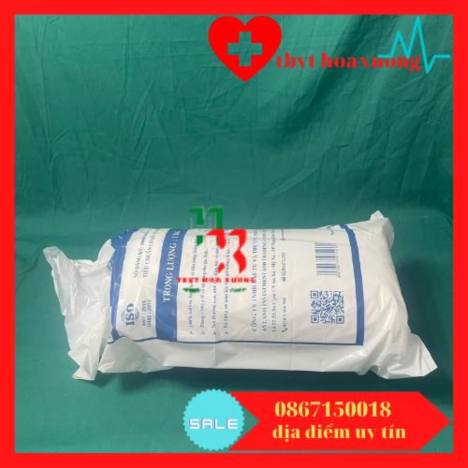Bông cân y tế an lành cuộn 1kg - bông y tế thấm nước