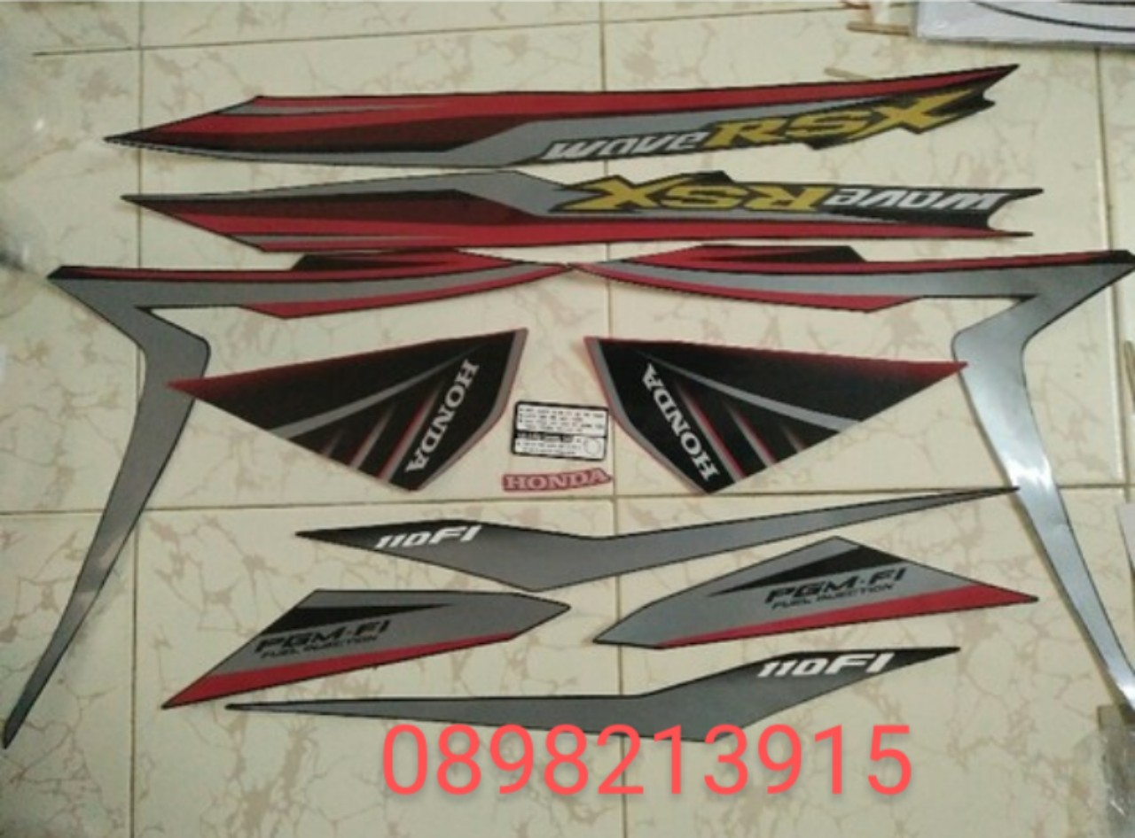 Bộ tem Wave RSX 110 Fi màu đỏ 2014