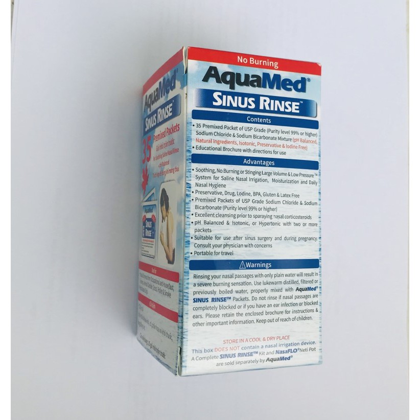 Muối rửa mũi xoang Aquamed (Hộp 35 gói)