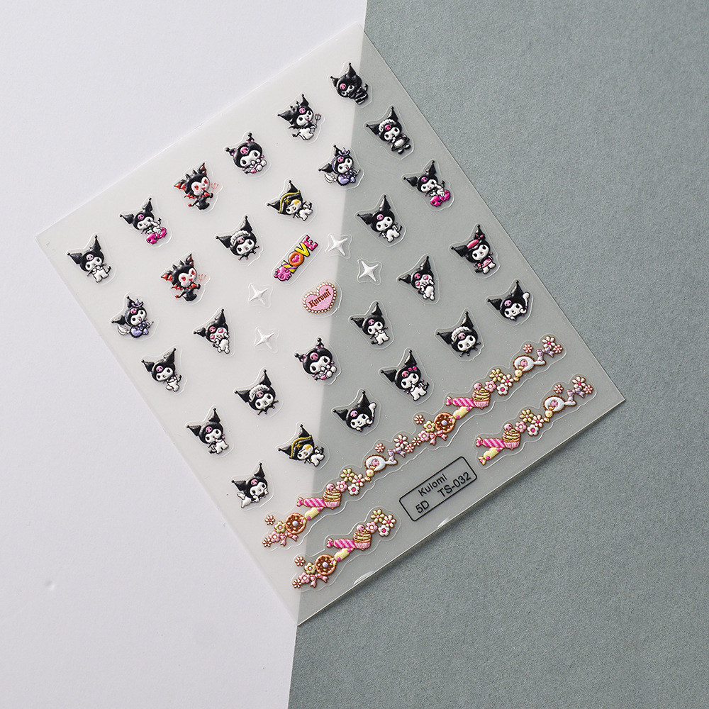 Sticker Lụa Nổi 5D | Kuromi | Hình Dán Móng Tay TS-032