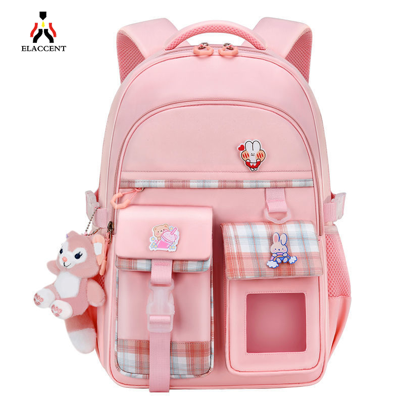 ELACCENT New schoolbag for elementary school students Large capacity lightweight children's backpack for girls grades 1-3-6