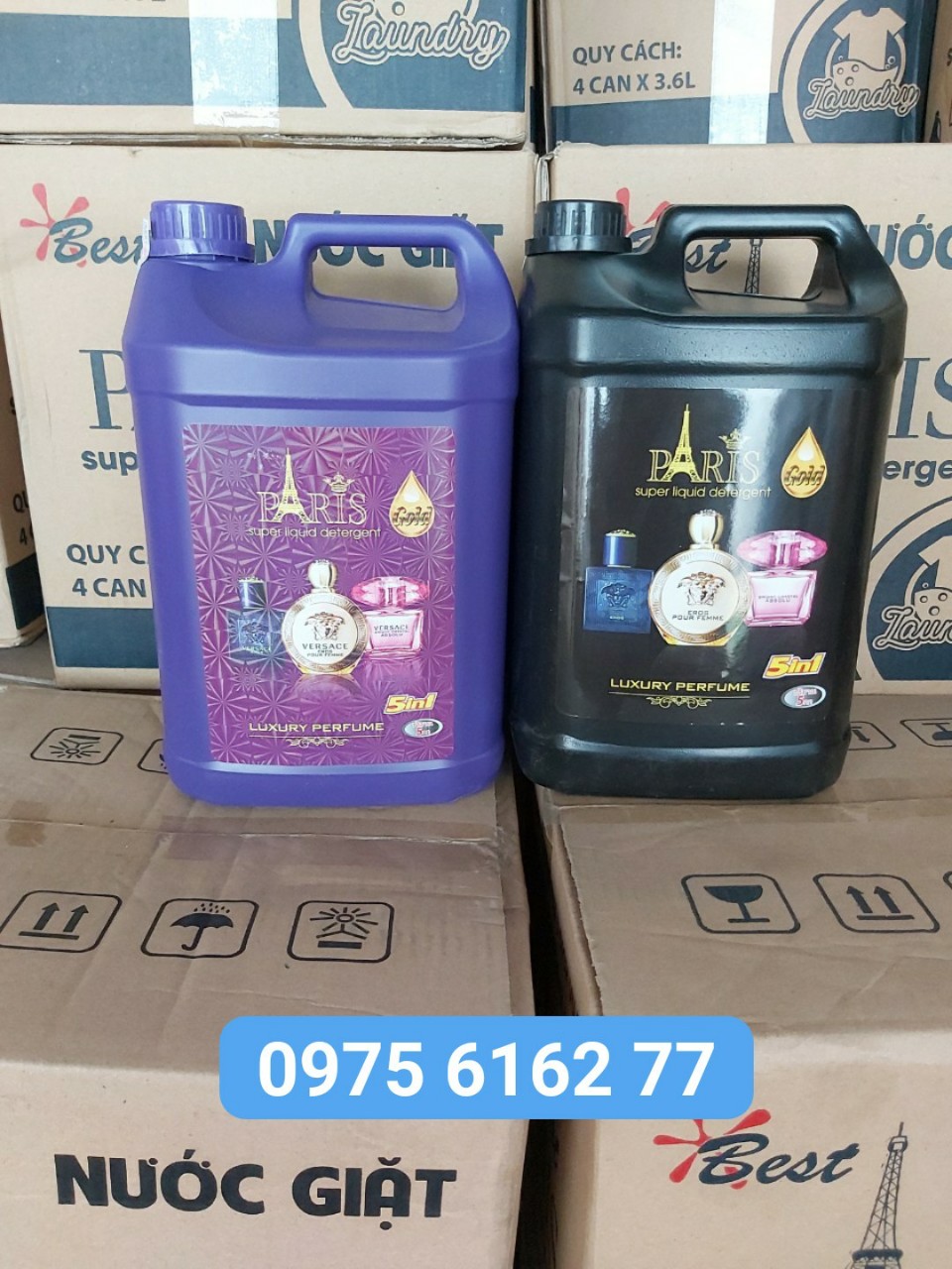[ HCM] Combo 2 Can Nước Giặt Xả Paris hương hoa Pháp (5L /1 Can)