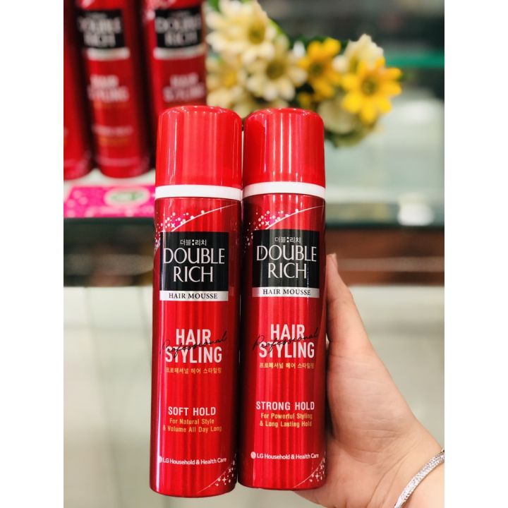 Mousse tạo kiểu tóc giữ nếp tự nhiên double rich hair mousse soft hold 150ml