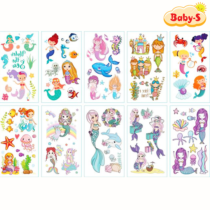 Sticker hình xăm dán chống nước cho bé trai và bé gái nhiều họa tiết ngộ nghĩnh đáng yêu cho bé thỏa sức sáng tạo Baby-S – SST006