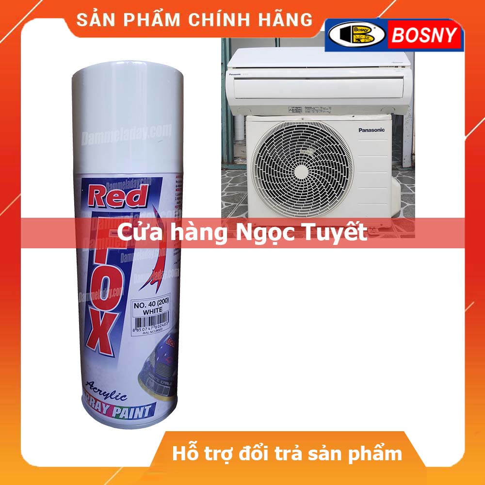 Sơn trắng bóng Redfox, Sơn máy lạnh, sơn ô tô, xe máy dung tích 400ml - Nhập khẩu Thái Lan