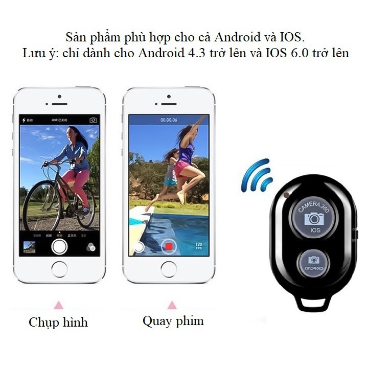 [HCM]Remote Bluetooth cao cấp Chụp Hình không dây Từ Xa Android ios