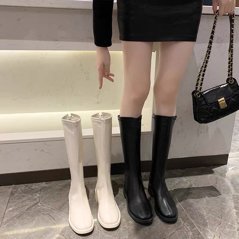 BỐT ĐÙI 3 PHÂN CAO CỔ DA MỀM ỐNG ĐỨNG