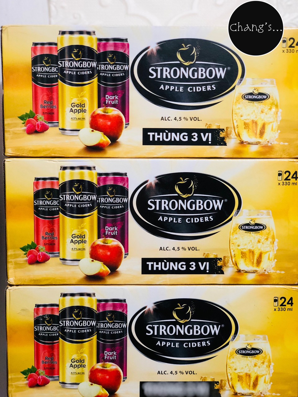 Strongbow Dâu đen 24 lon/Thùng 330ml Chang's Food