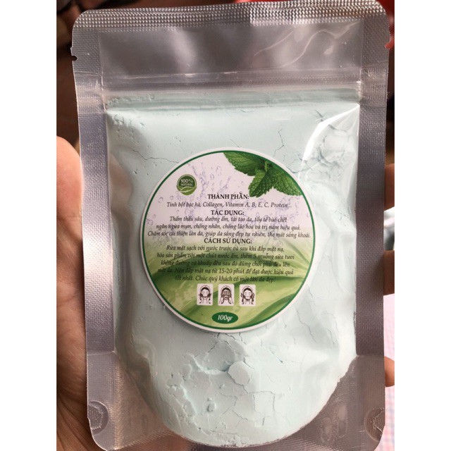 Bột đắp mặt nạ Bạc Hà gói 100gr